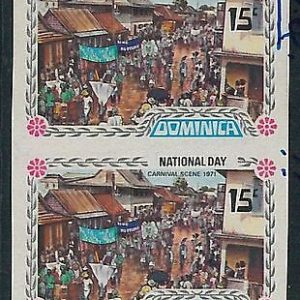 57850 - CARNIVAL Music -  DOMINICA - stamps: IMPERF stamp pair 1971 MNH