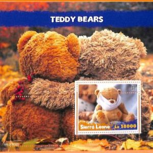 A6836 - SIERRA LEONE, Error, 2020, MISSPERF SOUVENIR SHEET: Teddy Bears, Toys