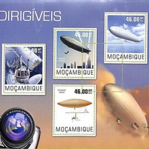 A8253 - MOCAMBIQUE - ERROR MISPERF Stamp Sheet -2014 TRANSPORT  Zeppelins