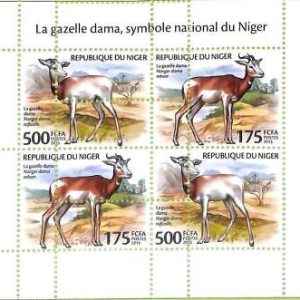 A8306 - NIGER - ERROR MISPERF Stamp Sheet -2015 ANIMALS Gazelle