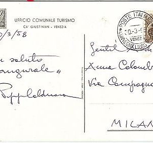 59828 -  ITALY  - POSTAL HISTORY:  POSTMARK on  POSTCARD 1958 -  LIONS
