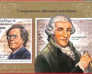 A1922 -GUINEA, ERROR: MISSPERF, SOUVENIR S -2018 Music Composers, Haydn, Mahler