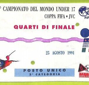C2634- Vecchio BIGLIETTO PARTITA CALCIO 1991 BRASIL VS GHANA