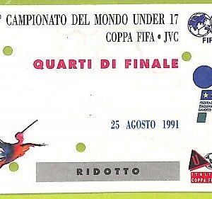 C2637- Vecchio BIGLIETTO PARTITA CALCIO 1991 BRASIL VS GHANA
