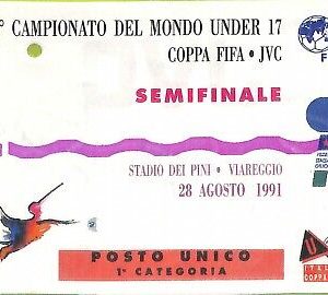 C2648- Vecchio BIGLIETTO PARTITA CALCIO 1991 QATAR VS GHANA