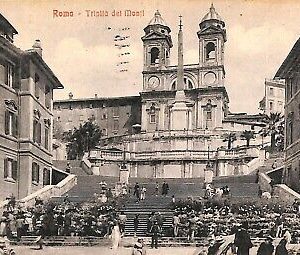 ab0566 - CARTOLINA D'EPOCA - ROMA Città  : Trinita del Monti