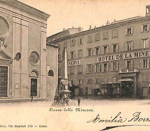 ab0571 - CARTOLINA D'EPOCA - ROMA Città : Piazza della Minerva