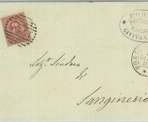 89489 - REGNO - STORIA POSTALE - Annullo NUMERALE su BUSTA: Porto Civitanova