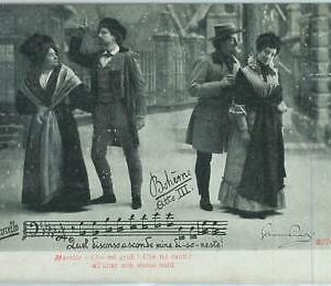 91706 -  Vintage POSTCARD -  MUSIC / THEATRE / Opera :  LA BOHEME  # 9