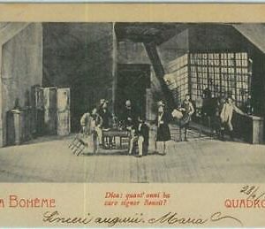 91727  -  Vintage POSTCARD -  MUSIC / THEATRE / Opera :  LA BOHEME  # 12