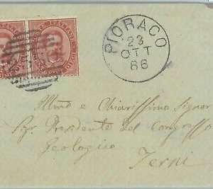 89494 - REGNO - STORIA POSTALE - Annullo NUMERALE su BUSTA: Macerata PIORACO