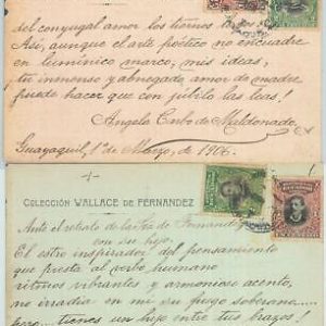 BK0056 - ECUADOR - Postal History -   2 cards signed by CARBO MALDONADO 1906