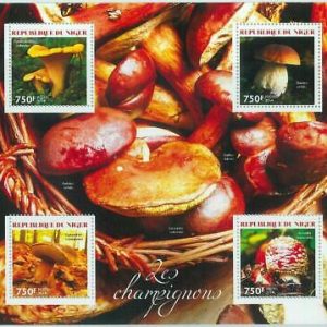 M1540 - NIGER, ERROR, 2014 MISSPERF SHEET: Mushrooms, Nature