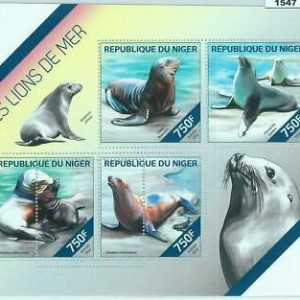 M1547 - NIGER, ERROR, 2014 MISSPERF SHEET: Seal Lions, Seals, Walrus