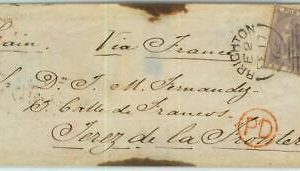 BK0738 - GB - POSTAL HISTORY - Six pence on COVER from BRIGHTON to SPAIN 1862