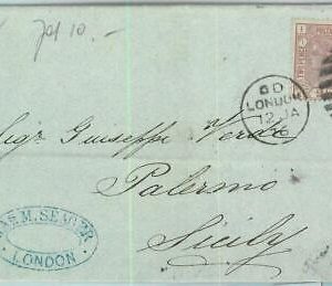 BK0764 - GB - POSTAL HISTORY - COVER from LONDON to PALERMO,  ITALY 1876