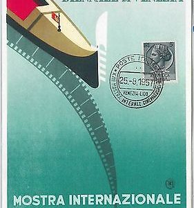 56726 -  Venice CINEMA - ITALY -  POSTAL HISTORY:  SPECIAL event POSTCARD  1957