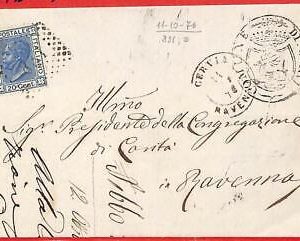 aa3183 - ITALY - POSTAL HISTORY - FANCY CANCEL on early COVER 1876 Cervia DEER