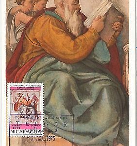 57444  -   NICARAGUA - POSTAL HISTORY: MAXIMUM CARD 1975 - ART Michelangelo