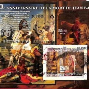 A1456 - S.TOME E PRINCIPE - ERROR  IMPERF SHEET - 2009 MONROE Overlapping prints