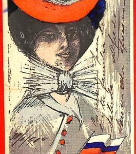 Lib7718  - VINTAGE Artist Illustraded POSTCARD - Glamour :  FLAGS: Russia  1905