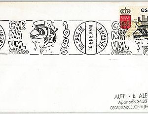 CARNIVAL  -  POSTAL HISTORY -  COVER  with special POSTMARK 1985: SPAIN