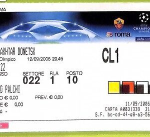 C1445 - Vecchio BIGLIETTO PARTITA CALCIO 2006 ROMA VS SHAKHTAR DONETSK
