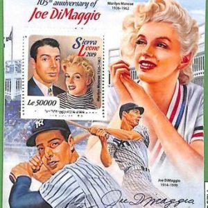 A2510 -SIERRA LEONE -ERROR: MISPERF, Souvenir s - 2019, Marilyn Monroe, DiMaggio