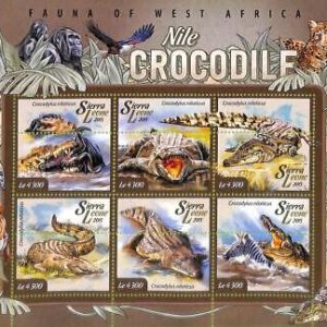 A8471 - SIERRA LEONE -ERROR MISPERF Stamp Sheet - 2015 CROCODILE animals