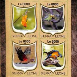 A8480 - SIERRA LEONE -ERROR MISPERF  Stamp Sheet - 2016 BIRDS  Parrots