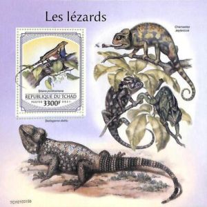 A8762 - TCHAD - ERROR MISPERF Stamp Sheet - 2021 LIZARDS REPTILES