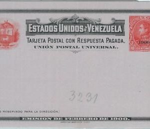 86129 - VENEZUELA -  POSTAL HISTORY - Double STATIONERY CARD Higgings & Gage #13