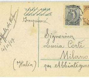 BK1828 - GREECE - POSTAL HISTORY - Olympic Stamps on POSTCARD to ITALY 1907