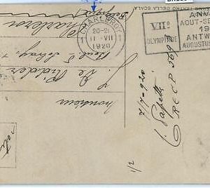 BK1894 - BELGIUM - POSTAL HISTORY - CHARLEROI  Olympic Games  1920  POSTMARK