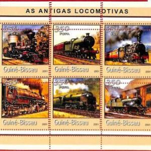 A0775 -  GUINEA-BISSAU - ERROR   MISSPERF SHEET - TRANSPORT Steam Trains 2001