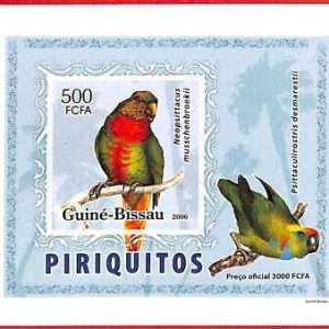 A0730b  - GUINEA-BISSAU -  ERROR   IMPERF SHEET -   BIRDS Parrots 2006