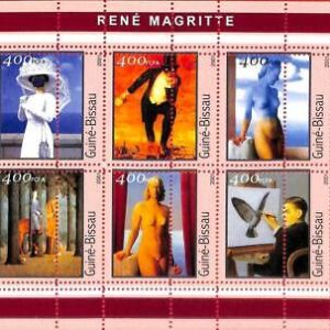 A0771 - GUINEA-BISSAU - ERROR  MISSPERF SHEET - ART Painters: René Magritte 2001