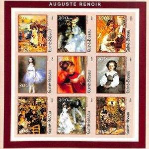 A0866 - GUINEA-BISSAU - ERROR  IMPERF SHEET - ART Painters : Renoir 2001