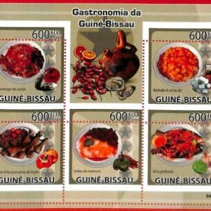 A0828- Guinea-Bissau ERROR MISSPERF 2009  Food Еда Gastronomy Гастрономия