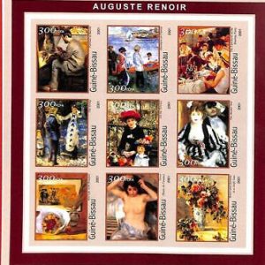 A0864 - GUINEA-BISSAU - ERROR  IMPERF SHEET - ART Painters : Renoir 2001