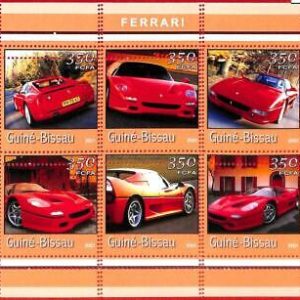 A0779 -  GUINEA-BISSAU - ERROR   MISSPERF SHEET - TRANSPORT  Cars FERRARI  2001