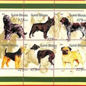 A0794 -  GUINEA-BISSAU - ERROR   MISSPERF SHEET - Animals Pets DOGS  2001