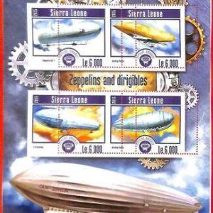 A4713 - SIERRA LEONE - ERROR MIPERF, Miniatur s: 2015, Zeppeline, Luftschiffe