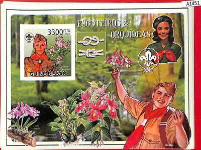 A1451 Guinea-Bissau -ERROR IMPERF 2009  flowers Boy Scouts Цветы бойскаут