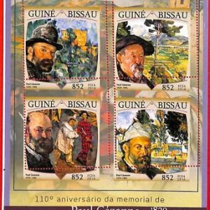 A0930 - GUINE BISSAU  - ERROR  2016 MISSPERF SHEET - ART Paul Cézanne