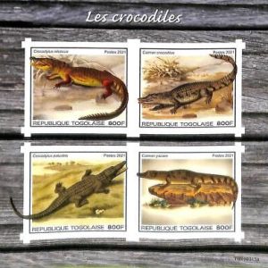 A8872 - TOGO  - ERROR MISPERF Stamp Sheet - 2021 CROCODILES