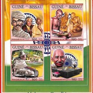 A0933 - GUINE BISSAU - 2016  MISSPERF SHEET -  Mahatma Gandhi CHARLIE CHAPLIN