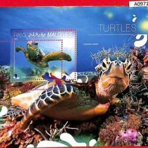 A0971 MALDIVES - ERROR MISSPERF SHEET - 2014  TURTLES ЧЕРЕПАХИ