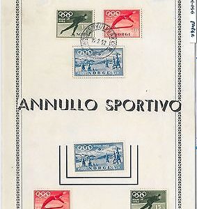 57251  NORWAY - POSTAL HISTORY: 1952 OLYMPIC GAMES set on PAGE - 2° day postmark