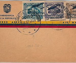 AVIATION - ECUADOR - POSTAL HISTORY: Sanabria 206/8 on cover MISSING AIRPLANE